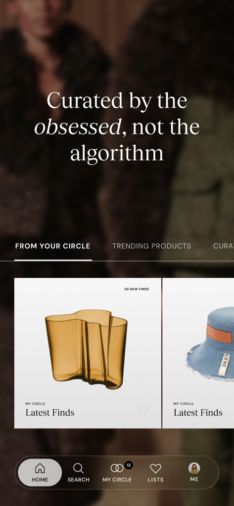ShopMy - ShopMy app interface showing curated product recommendations from creators and experts with an editorial design.