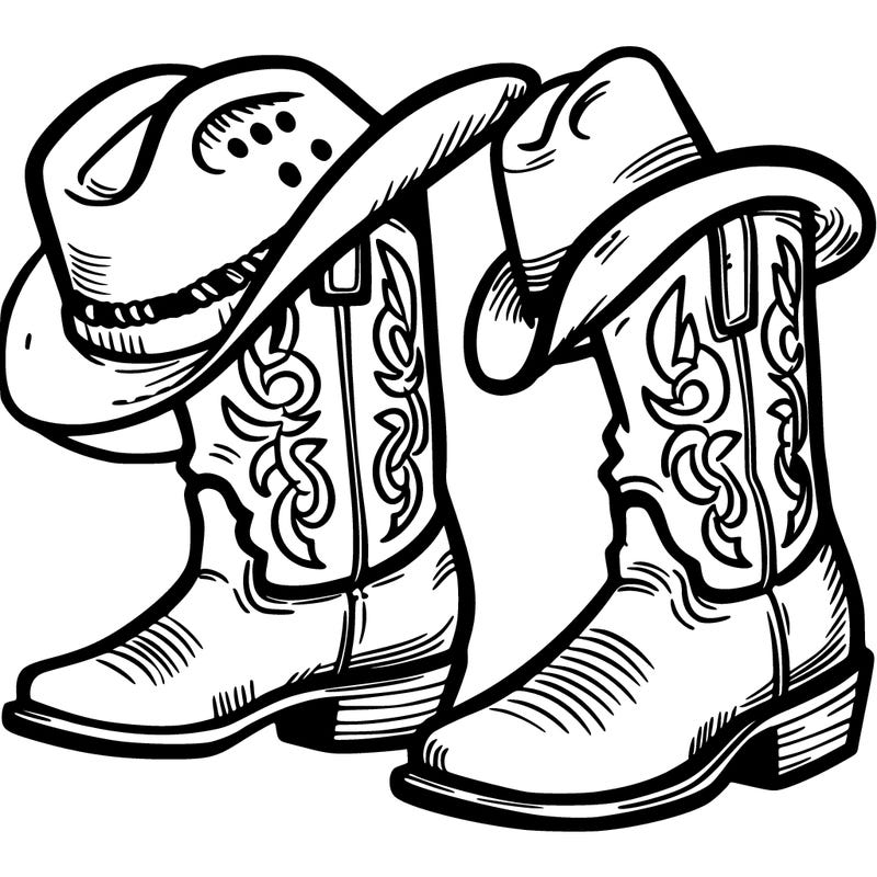 cowboy boots and hat