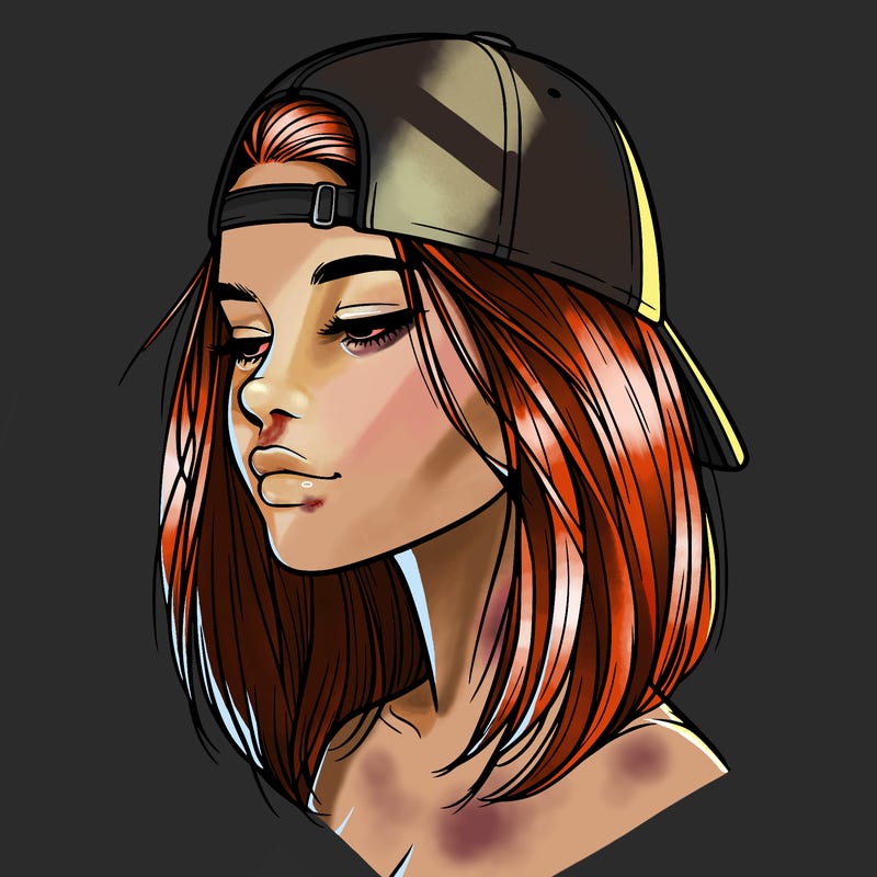 realistic  girl with a backwards hat