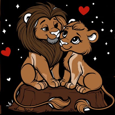 lion and lioness inlove