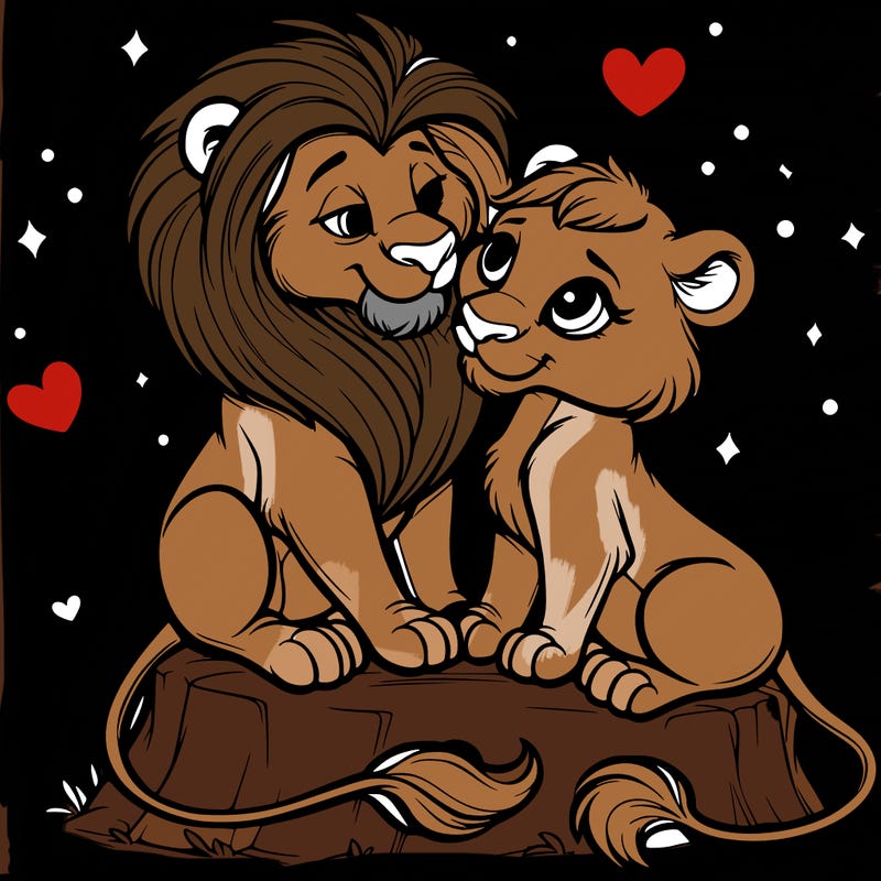 lion and lioness inlove