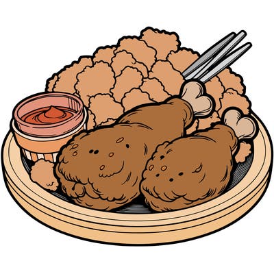 a plate of fried chicken