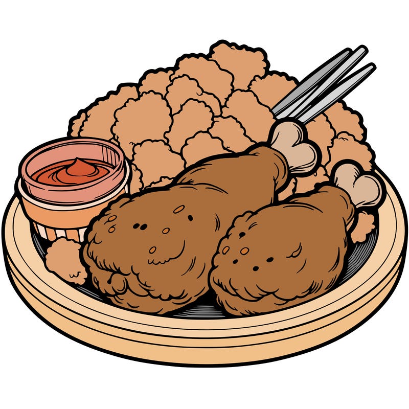 a plate of fried chicken