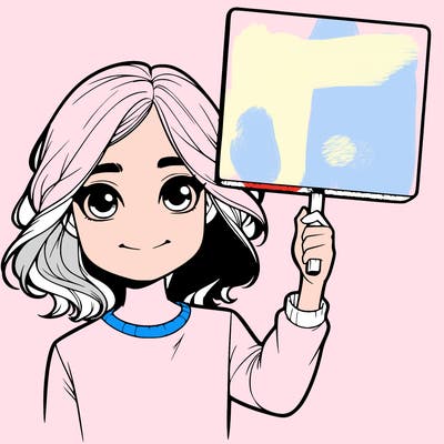 realistic girl holding up a sign