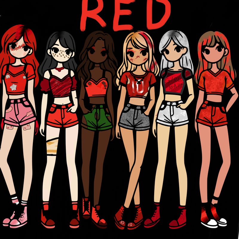 a group of girls wearing crop tops and shorts