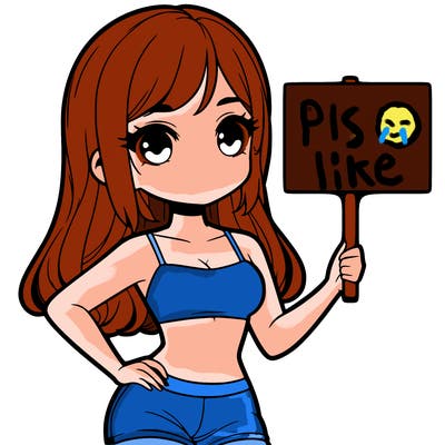 girl in a cute crop top holding a blank sign