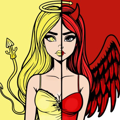 devil vs angel realistic girl