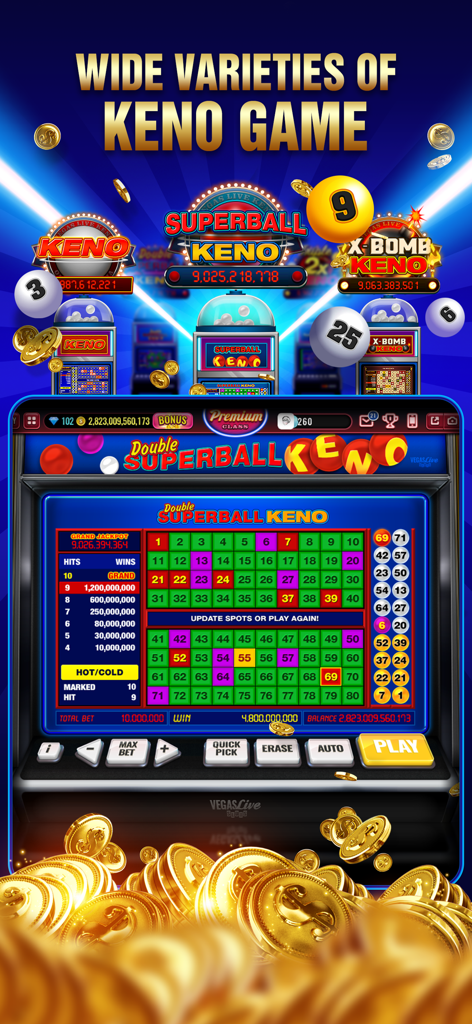 Vegas Live Slots Casino - Amplia variedad de juegos de Keno disponibles en la aplicación Vegas Live Slots Casino