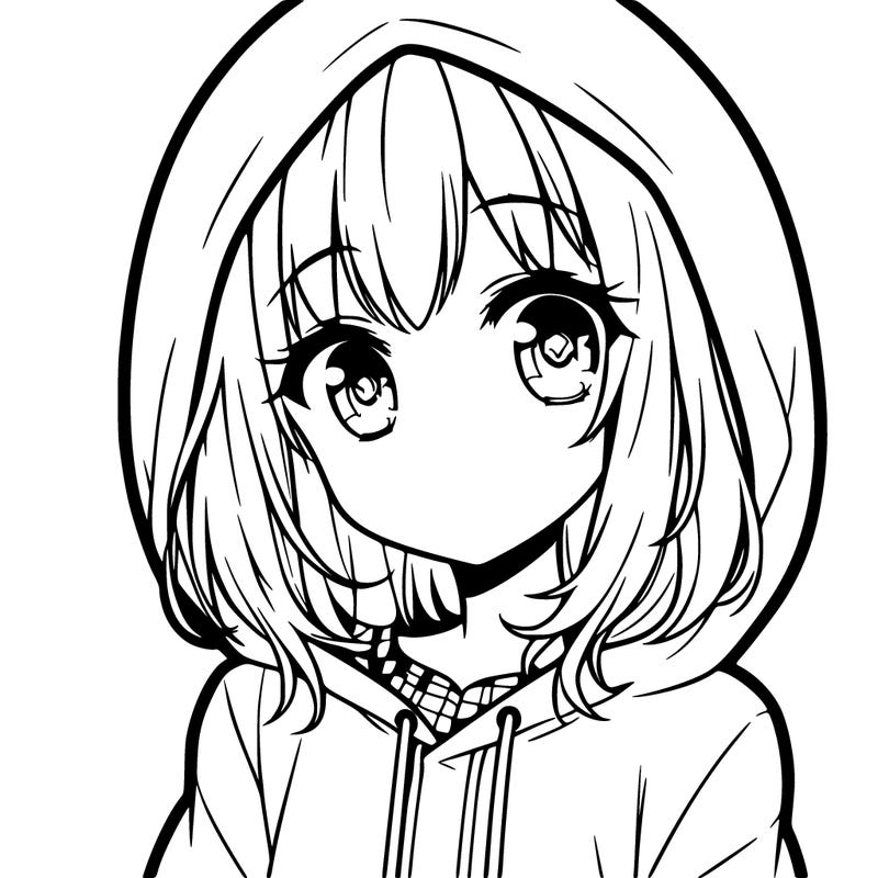 anime girl with hoodie