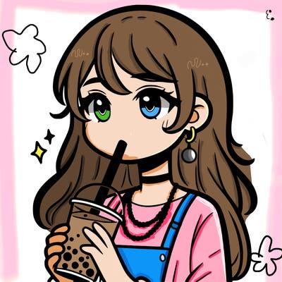 teenage girl drinking boba