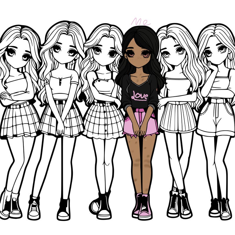 a group of girls realistic