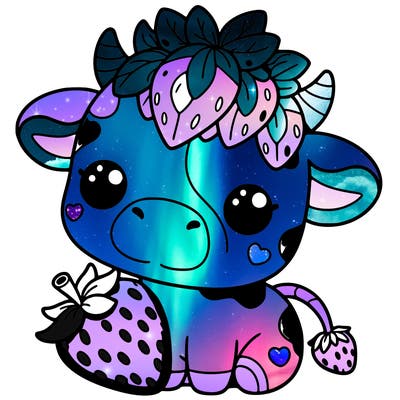 cute strawberry cow