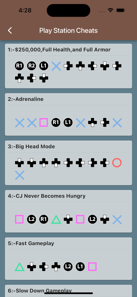 GTA San Andreas cheat codes SA - List of PlayStation button combinations for GTA San Andreas cheat codes