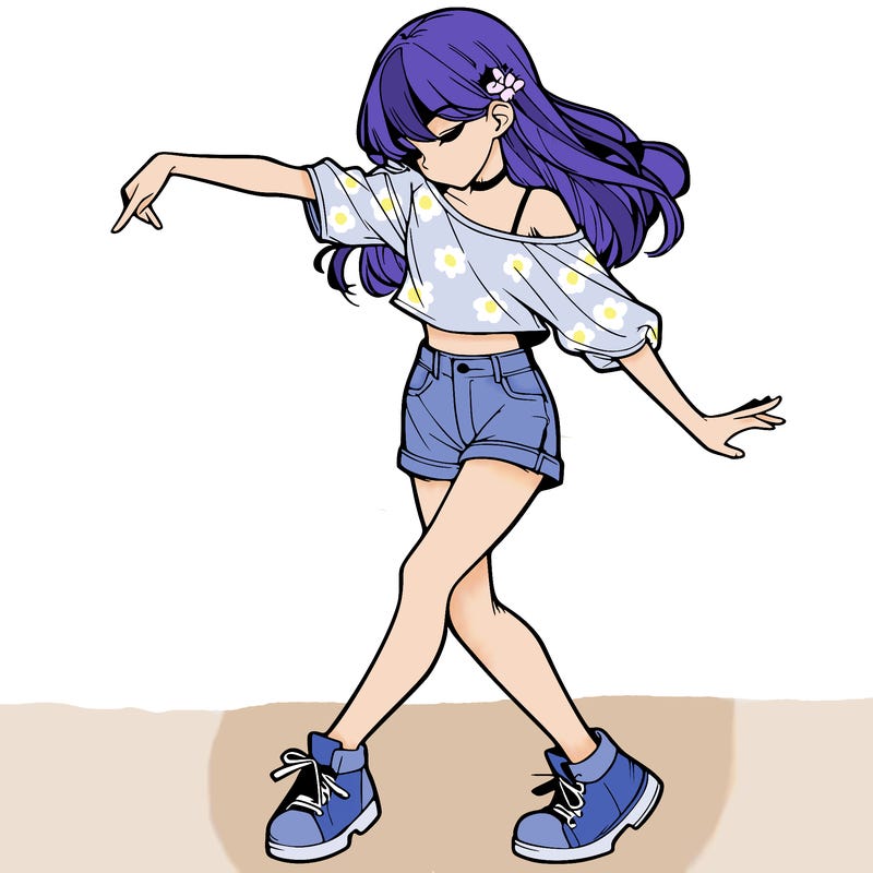 realistic girl danceing