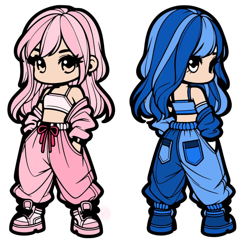 girl in crop top and baggy pants