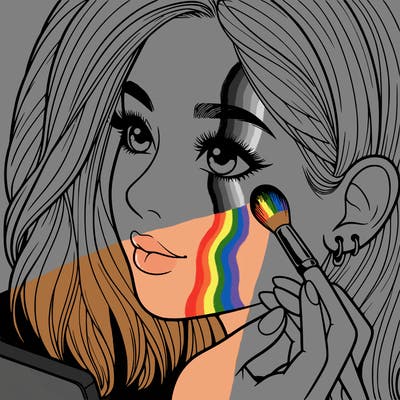 a realistic girl doing her makeup