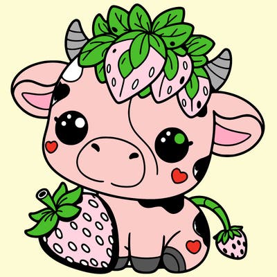 cute strawberry cow