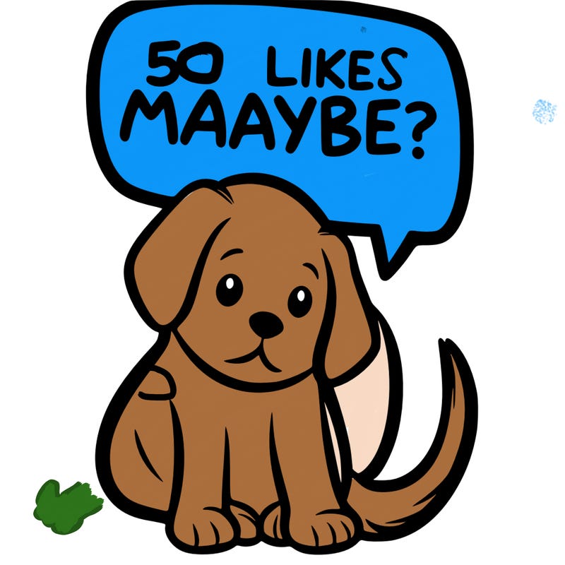 a puppy that says 5 like maybe