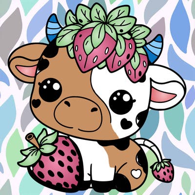 cute strawberry cow