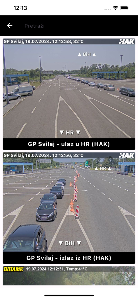Crna Hronika - Live traffic cameras for Bosnia and Croatia border crossings on the Crna Hronika news app.