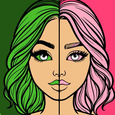 realistic girl split half