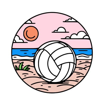 volleyball on a beach