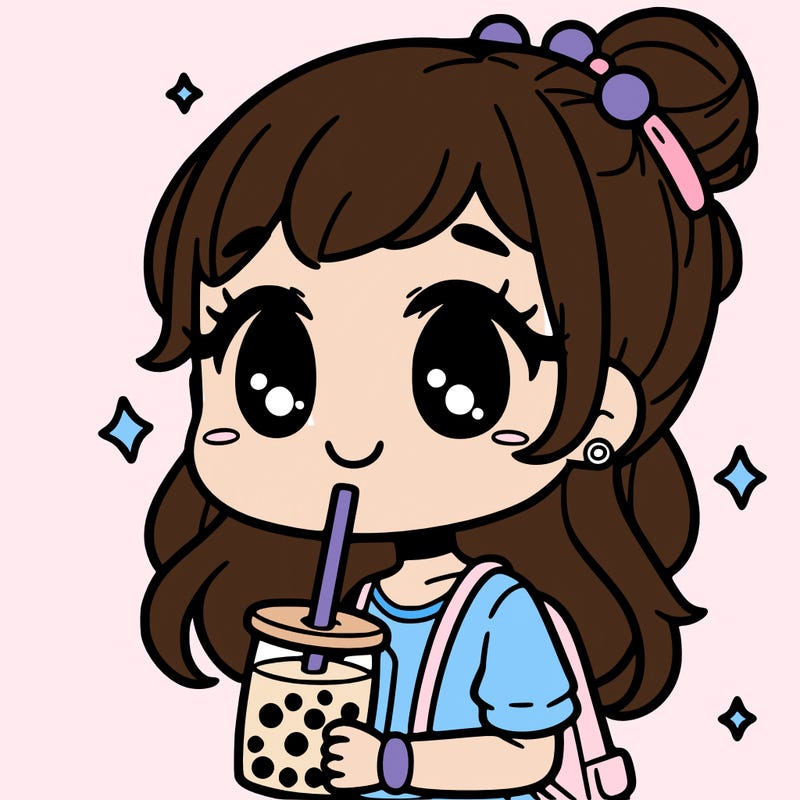 girl drinking boba