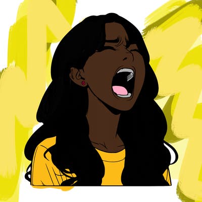 screaming realistic, girl