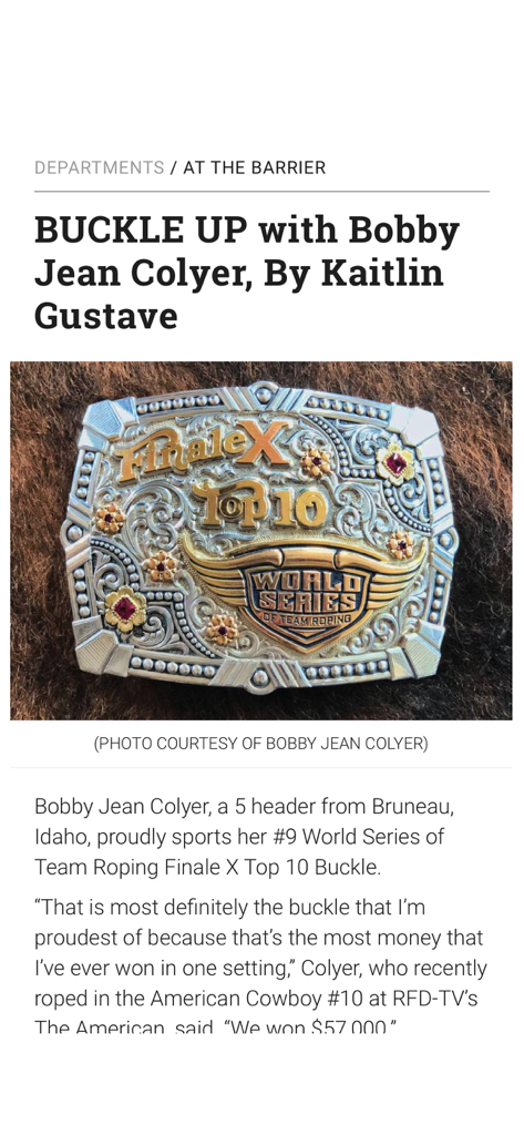 The Team Roping Journal - Lifestyle App | MWM