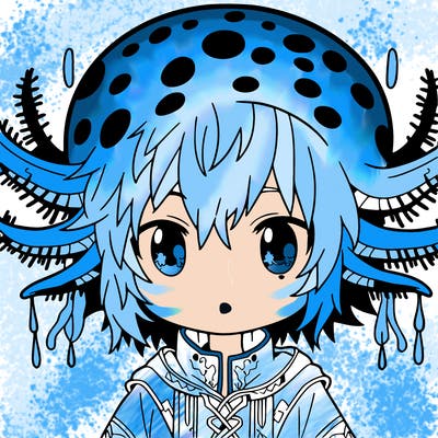 anime axolotl girl