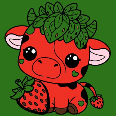 cute strawberry cow