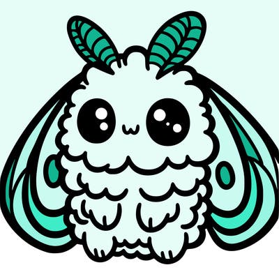 cute fluffy simple moth