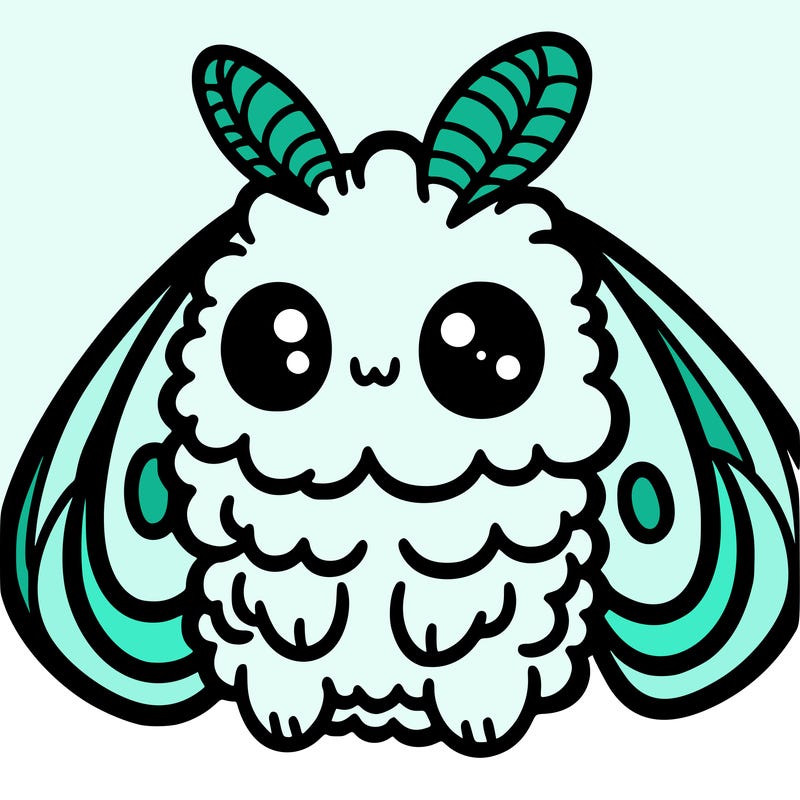 cute fluffy simple moth
