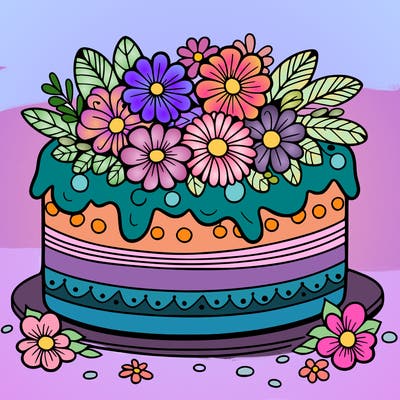 cake with flowers