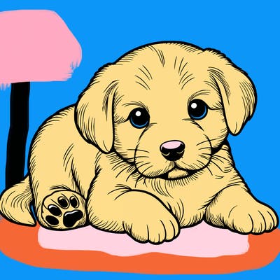 a cute realistic puppy