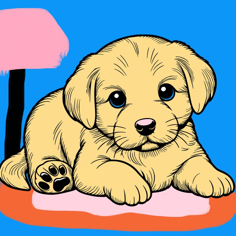 a cute realistic puppy