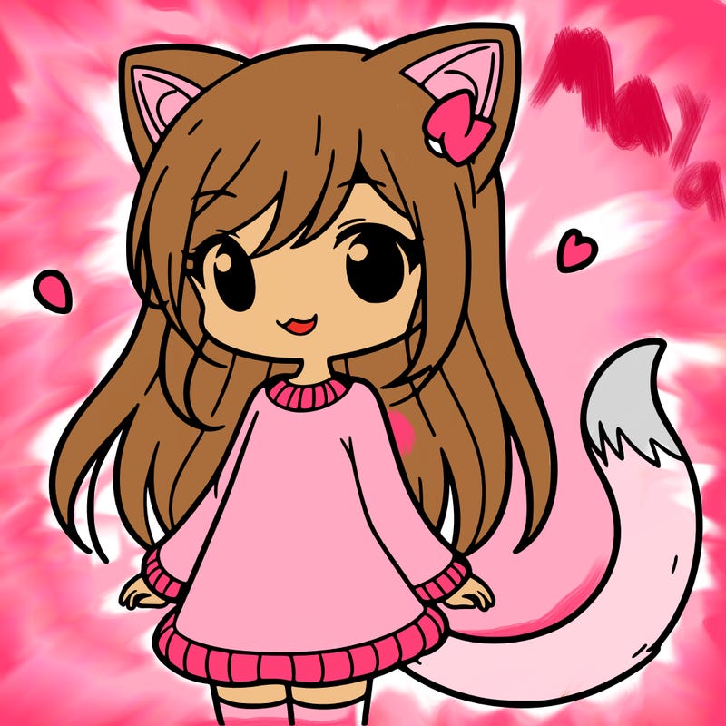 girl with cat ears and tail