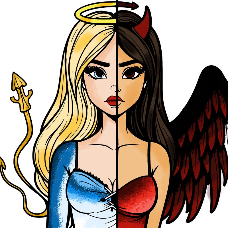 devil vs angel realistic girl