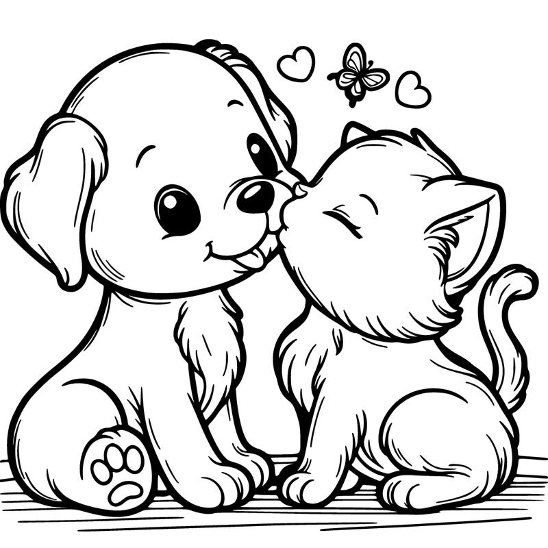 puppy and kitten kissing