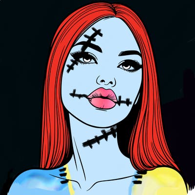 realistic woman with full lips