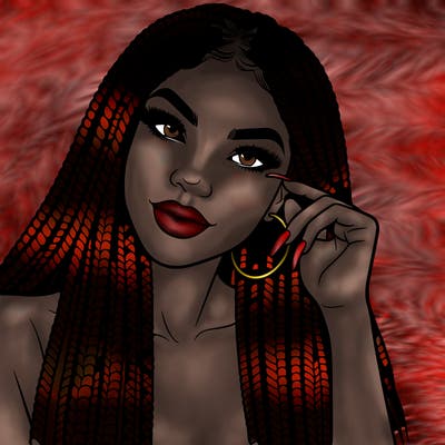 beautiful woman with box braids