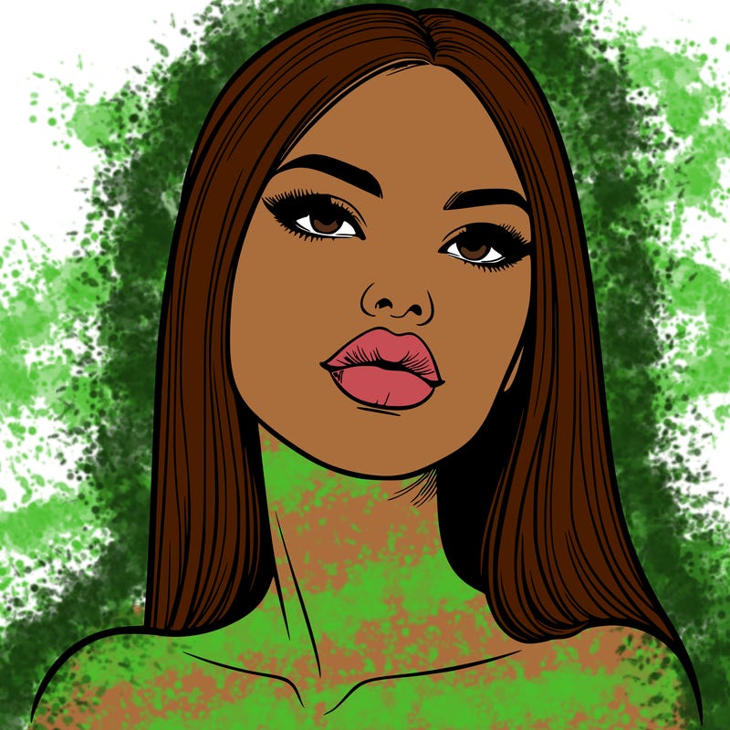 realistic woman with full lips