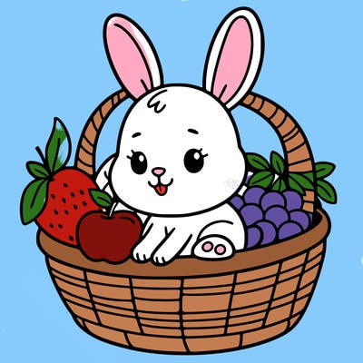 bunny in a fruit basket