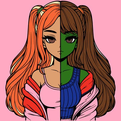 realistic girl split