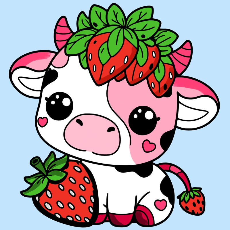 cute strawberry cow