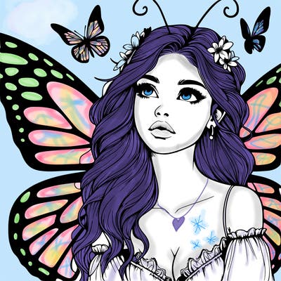 butterfly fairy realistic girl