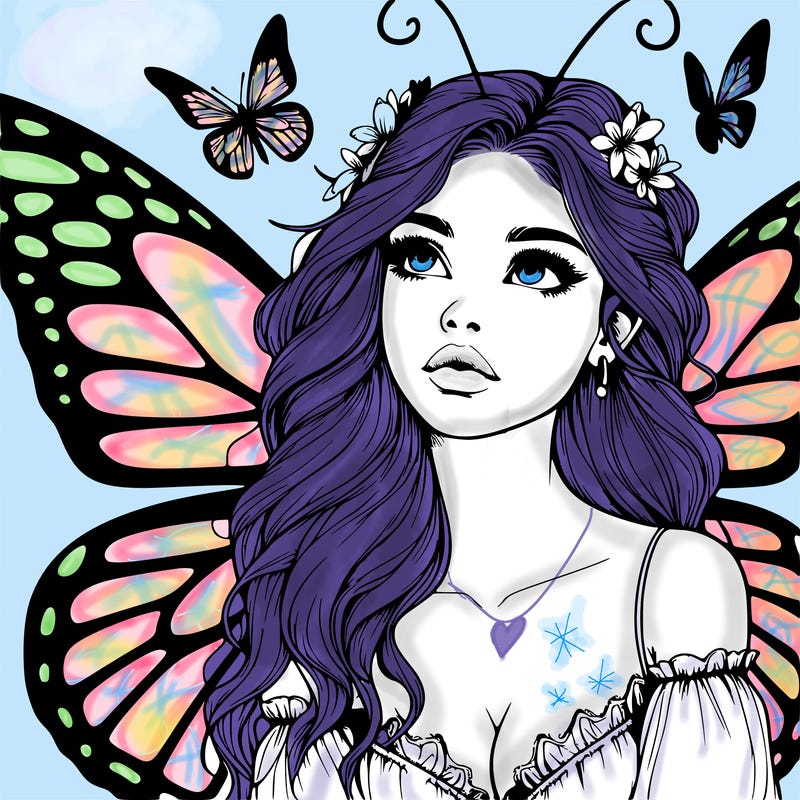 butterfly fairy realistic girl