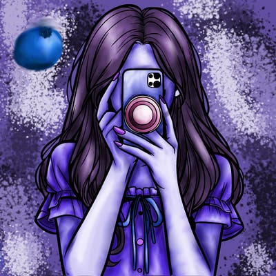 a realistic girl holding her phone taking pictures