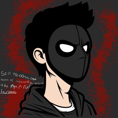 a guy with a mask that covers his eyes