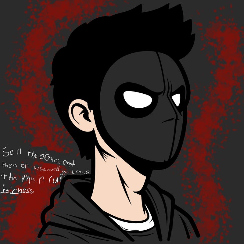 a guy with a mask that covers his eyes